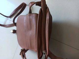 Blue and Brown sling bag
