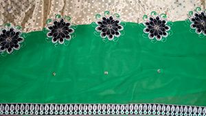 Green And Gold Embroidered Fancy Saree