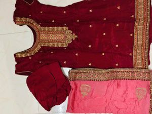 Elegant Maroon Salwar Kameez (No Coins Only Cash)