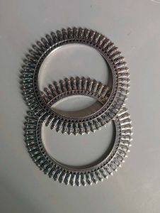 Navratri Silver Oxidised Bangles