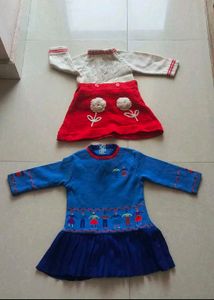 Combo Of 2 Wool Fancy Frock N Skirt Top