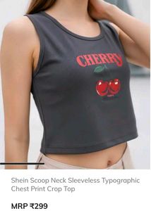 Cherry Graphic Crop Top