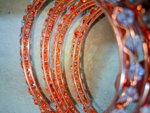 Premium Gold-Plated Stone Bangles (Set of 6)