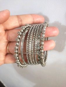 Tarnish free Silver-Plated Bangles Set