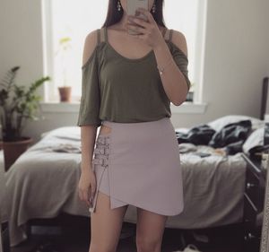 Cute offshoulder Top with cutout strap sleeve