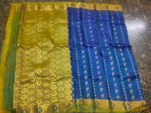 Pure Kanjivaram Silk Sarees - Dark Blue