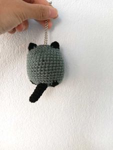 Grey Cat Keychain