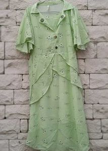 Green Floral Print Dress