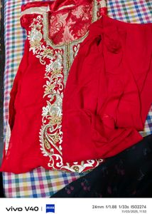 Elegant Red Embroidered Kurta Set