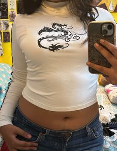 high neck dragon top