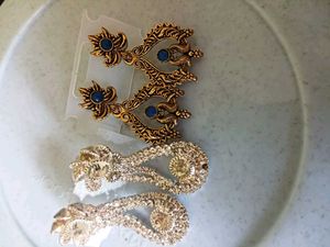Earring Combo: Rhinestone &amp; Blue Accent