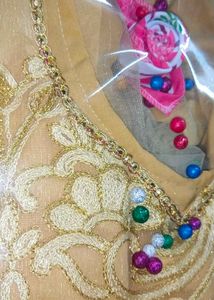 New Elegant Pink  Gharara &amp; Gold Indian Outfit