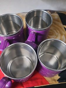 Set of 4 Purple Mugs