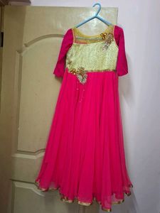 Pink &amp; Gold Ethnic Gown