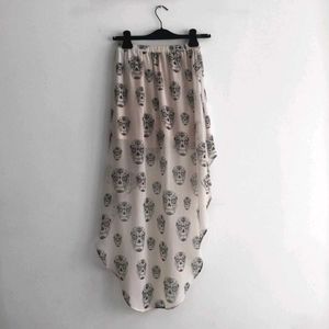 H&amp;M Skull Print High Low Skirt