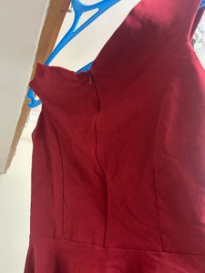 Chic Red Fit &amp; Flare Dress