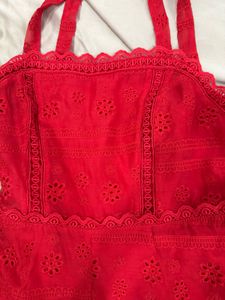 Red Eyelet Dress