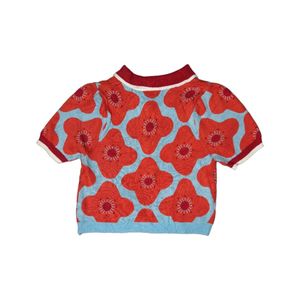Korean Floral Knitted Top