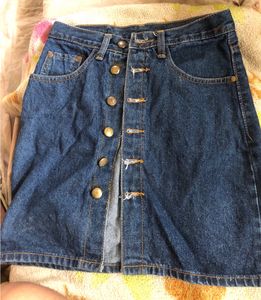 Button Up Denim Skirt