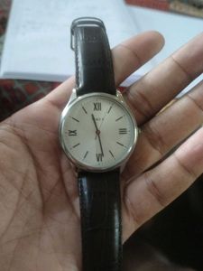 Dressy Brown Leather Timex Minimal Analog Watch