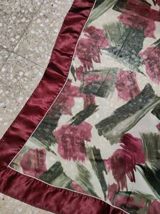 maroon and green saree