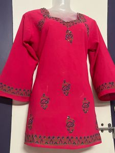 Thin Pinterest Festive Fair Rose Short Kurti💕
