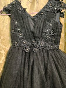 Elegant Black Party Wear High Low Dress