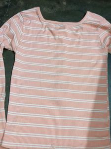1. Striped Button Cotton Top