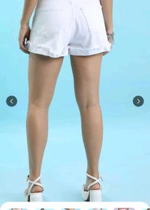 Tokyo Talkies White Denim Shorts