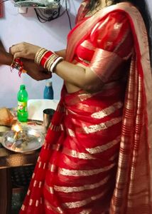 Red &amp; Gold Saree