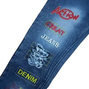 Trendy Graphic Print Jeans