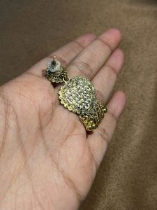 Peacock Heart Jhumka Earrings