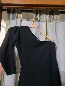 One Shoulder Black Dress