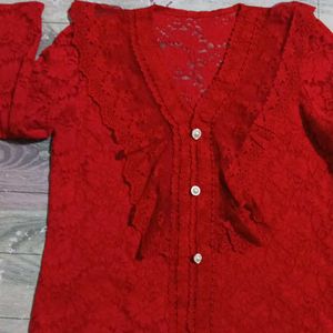 Lace Red Top In Mint Condition