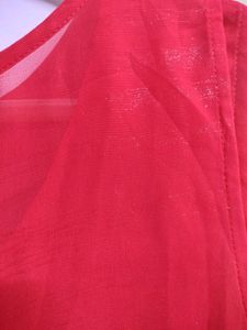 Red Layered Party Chiffon Shimmery Top (XL)