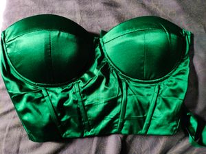 Shiny Sexy Shein Strapless Corset Top