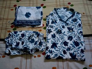 V Neck Kurta Set