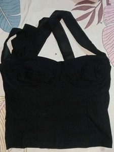Black Cross-strap Tank Top