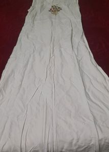 Branded Coat Model White Embriodry Dress
