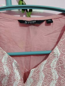 Pink Embroidered Kurti