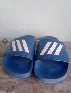 original Adidas Blue Slides (used)