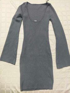 Gray Knit Bodycon Dress