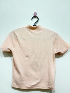Peach Zip-Up Crop Top