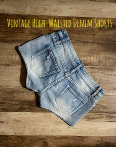 High-Waisted Denim Shorts