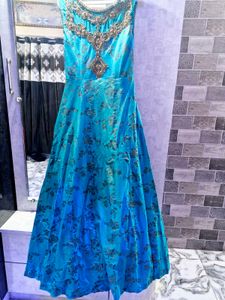 Green Sparkle Gown For Party Nd Mehndi Function