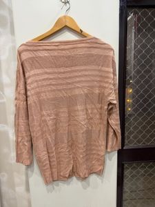 Blush Striped V-Neck Top