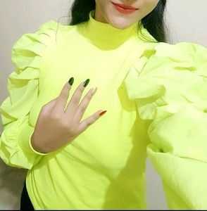 Bright Neon, Puff Full Sleves Top