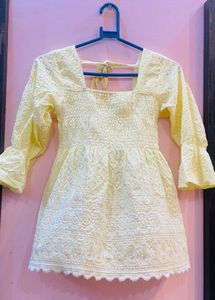 Yellow Embroidered Dress