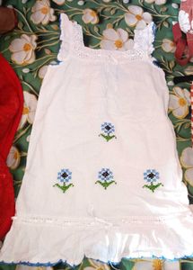 White Floral Embroidered Tank Top