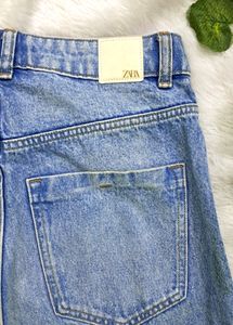 Zara Ripped Wide Leg Jeans